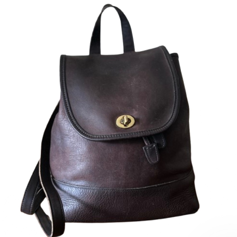 Coach mahogany Leather Backpack smoking husband cleaned and conditioned